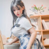 Búp bê tình dục Shi Yin váy caro chống tay đầy khêu gợi