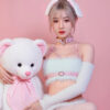 Búp bê tình dục Xiu Yan ôm gấu bông trắng nét thơ ngây